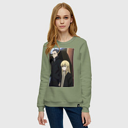 Свитшот хлопковый женский Гидо Ашаф, цвет: авокадо — фото 2