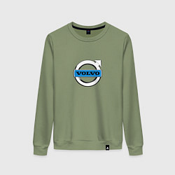 Свитшот хлопковый женский Volvo logo, цвет: авокадо