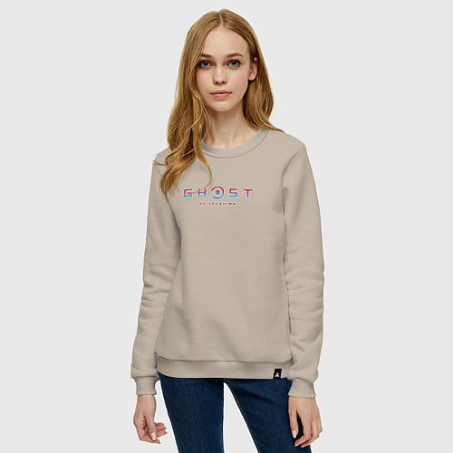 Женский свитшот Ghost of tsushima gradient logo japan / Миндальный – фото 3