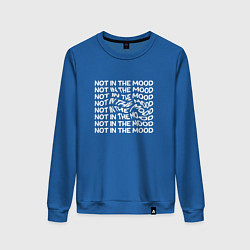 Свитшот хлопковый женский Плохое настроение not in the mood, цвет: синий