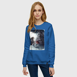 Свитшот хлопковый женский Безработный Рудеус Грейрат, цвет: синий — фото 2