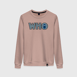 Свитшот хлопковый женский Tardis who, цвет: пыльно-розовый