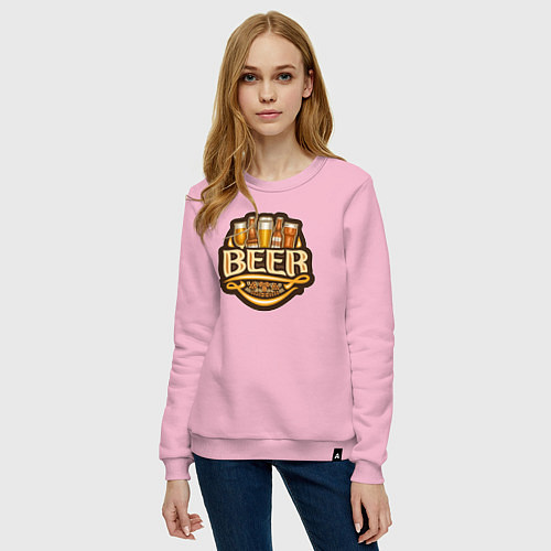 Женский свитшот Моё пиво / Светло-розовый – фото 3