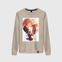 Свитшот хлопковый женский Корзинка фруктов Тору Хонда, цвет: миндальный