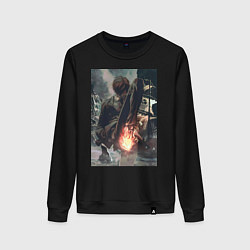 Свитшот хлопковый женский Ван-Пис Санджи пират, цвет: черный