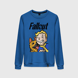 Свитшот хлопковый женский Vault boy and shepherd, цвет: синий