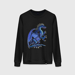 Свитшот хлопковый женский Azure dragon, цвет: черный