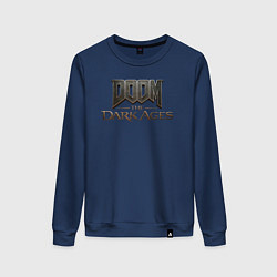 Свитшот хлопковый женский Doom the dark ages logo, цвет: тёмно-синий