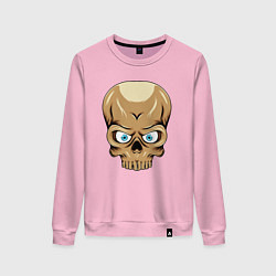 Свитшот хлопковый женский Черепушка, цвет: светло-розовый