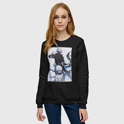 Свитшот хлопковый женский Моя геройская академия Даби Злодей, цвет: черный — фото 2