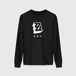 Свитшот хлопковый женский Zenless Zone Zero logo, цвет: черный