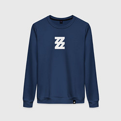 Свитшот хлопковый женский Zenless Zone Zero logotype, цвет: тёмно-синий