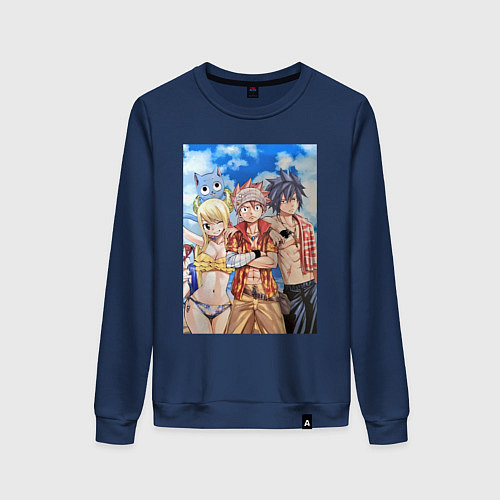 Женский свитшот Хвост Феи Нацу Драгнил Грей Фуллбастер / Тёмно-синий – фото 1