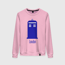 Свитшот хлопковый женский Tardis - London, цвет: светло-розовый