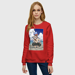 Свитшот хлопковый женский Хвост Феи Хэппи Нацу Драгнил, цвет: красный — фото 2