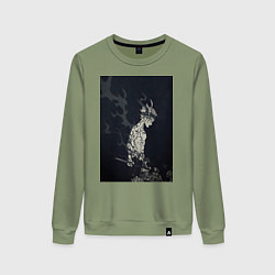 Свитшот хлопковый женский Чёрный клевер Аста антимаг, цвет: авокадо