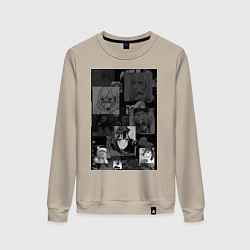 Свитшот хлопковый женский Эта фарфоровая кукла влюбилась, цвет: миндальный