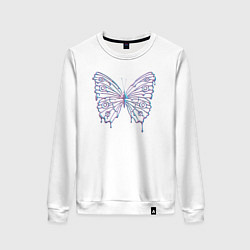 Свитшот хлопковый женский Y2k бабочка, цвет: белый