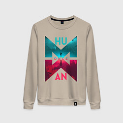 Свитшот хлопковый женский Once human logotype, цвет: миндальный