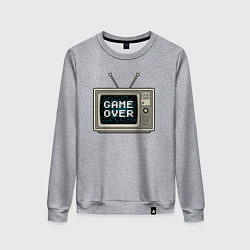 Свитшот хлопковый женский Game over tv, цвет: меланж
