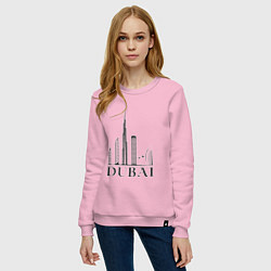 Свитшот хлопковый женский Dubai city style, цвет: светло-розовый — фото 2