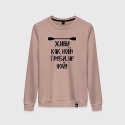 Свитшот хлопковый женский Живи как ной греби не ной, цвет: пыльно-розовый