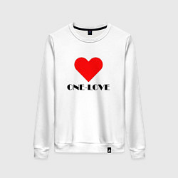 Свитшот хлопковый женский One - love, цвет: белый
