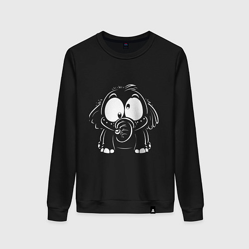 Женский свитшот Белый слон / Черный – фото 1