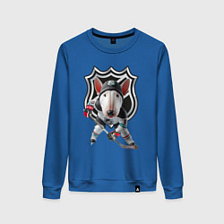 Свитшот хлопковый женский Bully is an NHL forward - ai art, цвет: синий