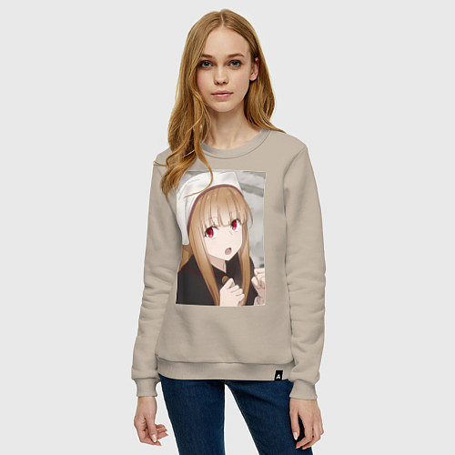 Женский свитшот Волчица и пряности Холо монашка / Миндальный – фото 3