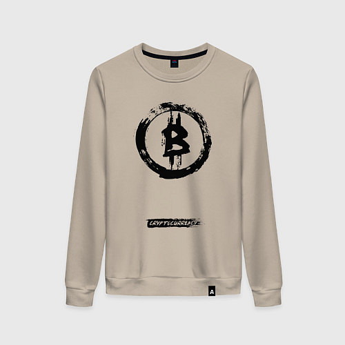 Женский свитшот Биткоин - криптовалюта символ / Миндальный – фото 1