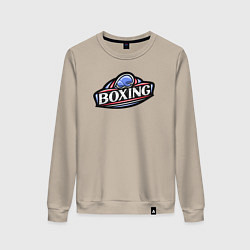 Свитшот хлопковый женский Boxing sport, цвет: миндальный