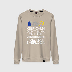 Свитшот хлопковый женский Doctor Sherlock, цвет: миндальный