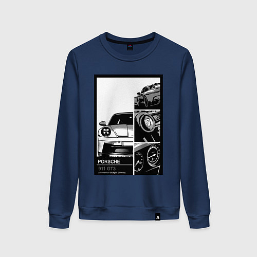 Женский свитшот Porsche 911 автомобиль / Тёмно-синий – фото 1