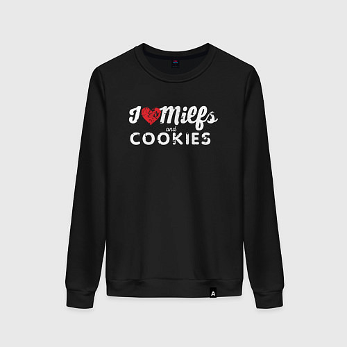 Женский свитшот Milf and cookies милфа / Черный – фото 1