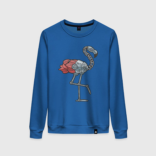 Женский свитшот Робот фламинго / Синий – фото 1