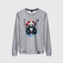 Свитшот хлопковый женский Panda - bushido samurai code, цвет: меланж