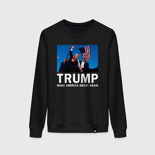 Женский свитшот Дональд Трамп / Черный – фото 1