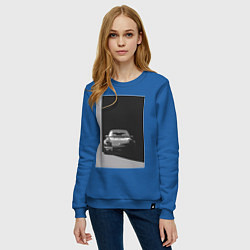 Свитшот хлопковый женский Porsche 911 легендарный автомобиль, цвет: синий — фото 2