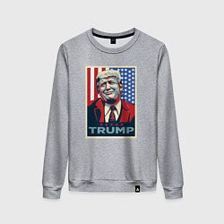 Свитшот хлопковый женский Трамп Дональд, цвет: меланж