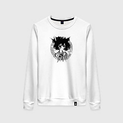 Свитшот хлопковый женский Между светом и тьмой, цвет: белый