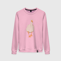 Свитшот хлопковый женский F*ck you гусь, цвет: светло-розовый