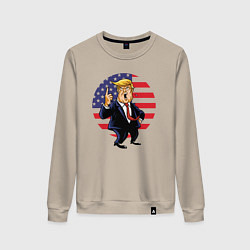Свитшот хлопковый женский USA - Trump, цвет: миндальный