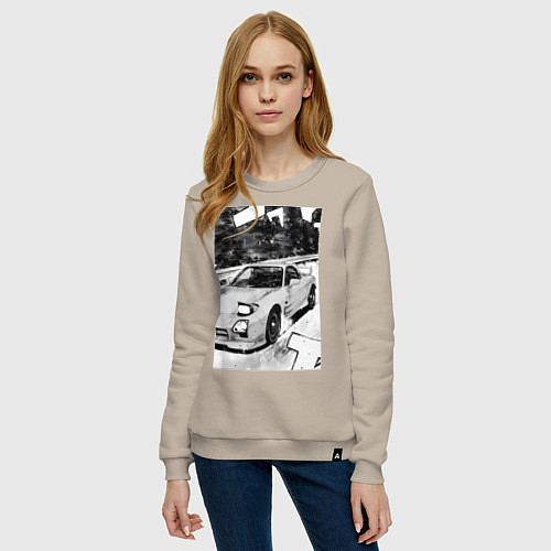 Женский свитшот Mazda rx-7 авто / Миндальный – фото 3