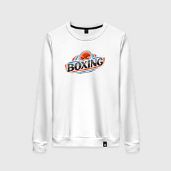 Свитшот хлопковый женский Boxing team, цвет: белый