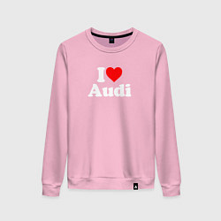 Свитшот хлопковый женский I love Audi, цвет: светло-розовый
