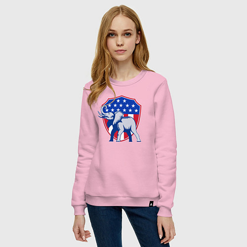 Женский свитшот Слон США / Светло-розовый – фото 3