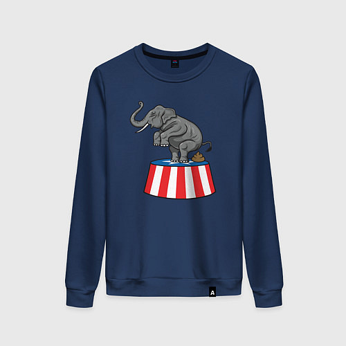 Женский свитшот Poop elephant / Тёмно-синий – фото 1