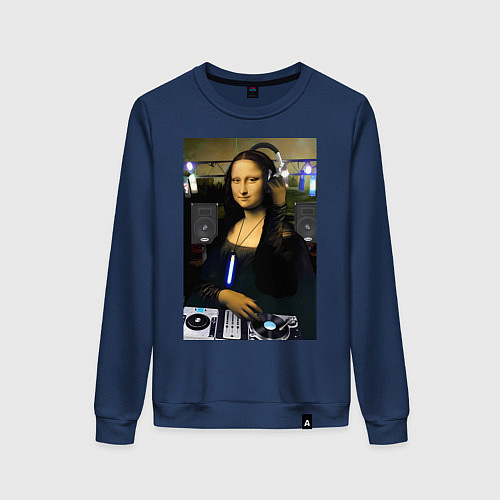 Женский свитшот Мона Лиза диджей / Тёмно-синий – фото 1