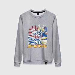 Свитшот хлопковый женский Моя геройская академия Всемогущий удар, цвет: меланж